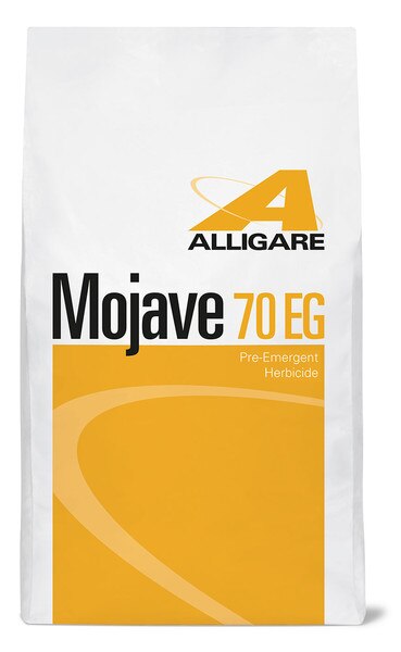 A bag of Mojave 70EG herbicide.