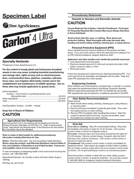 Garlon 4 Ultra herbicide label